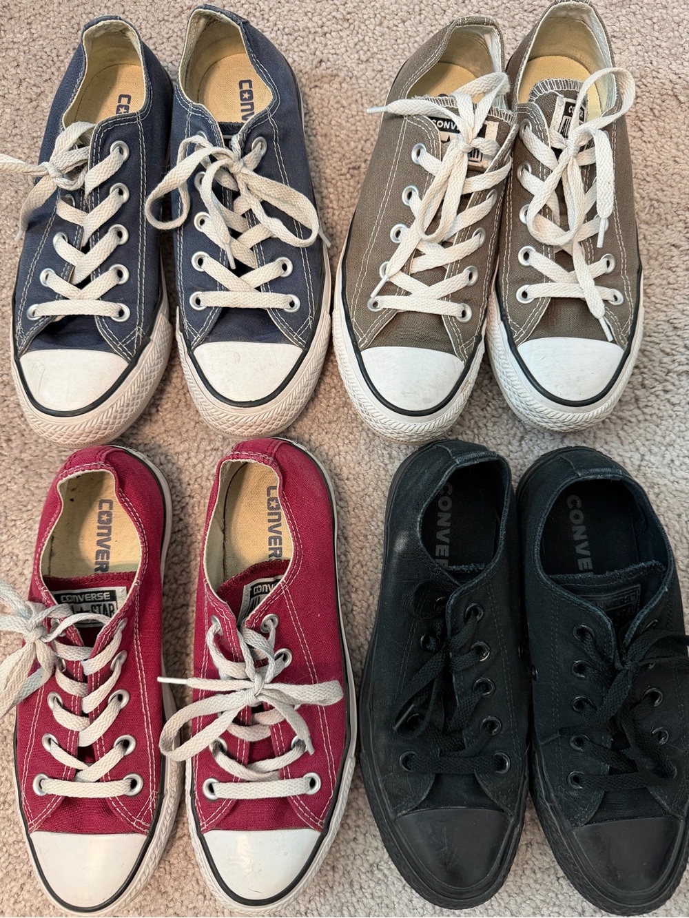 Converse All Star Chuck Taylor Low Sneakers 4 pairs Women 6